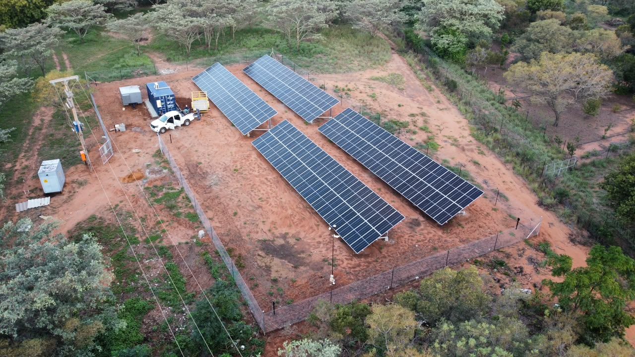 Ground-mounted array on a cleared site
